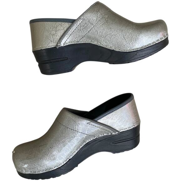 Sanita Professional Metallic Silver Patent Leather Womens Work EU 35 US 4 - Picture 2 of 16